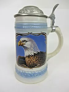 Vintage Gerz James Meger American Weißkopfseeadler Deckel Bier Stein Deutschland - Bild 1 von 5