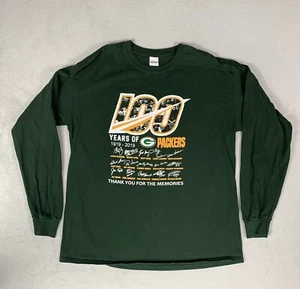 Green Bay Packers T-Shirt Adult 100 Years of Packers Long Sleeve Collectors - Picture 1 of 10