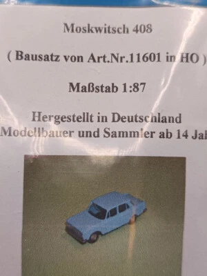 ADP 11601  Moskwitsch 408, Limousine, DDR, ADP-Resinbausatz, 1:87, H0,  - Bild 1 von 2