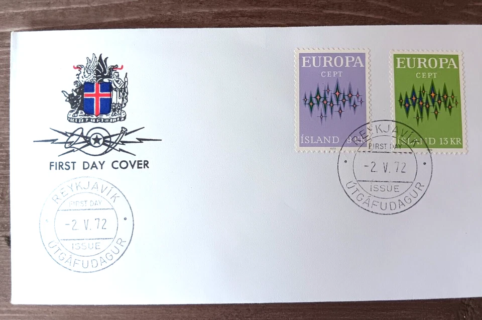ICELAND EUROPA SET 1972 STARS SET COMPLETE  FDC UNADDR - Image 1 of 1