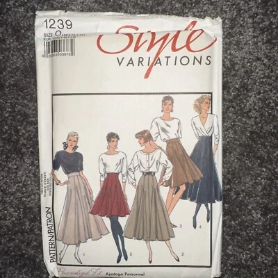 Style 1239 Skirt Sewing Pattern Sz12-14-16 Panel & Flare Topstitch 1980s Vintage - Image 1 of 3