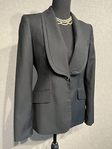 Anne Klein SZ 2 Women’s Black/Pinstriped Jacket Suit Wool Blend - Picture 1 of 9
