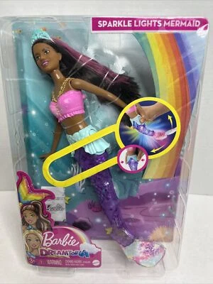 НОВАЯ кукла Barbie Dreamtopia Sparkle Lights русалка афроамериканка бесплатная доставка и доставка - Изображение 1 из 2