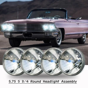 Faros redondos DOT 5,75 5-3/4 pulgadas 4 piezas para Cadillac DeVille Eldorado 62-74 - Imagen 1 de 10