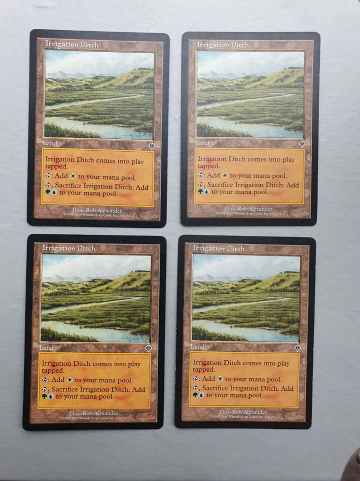Irrigation Ditch x4 PLAYSET, MTG Invasion (2000)  Common Land, Actual CardS - Image 1 of 2