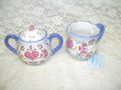 Juego de crema y azucarero de arte popular de Enesco Foto 1 de 2