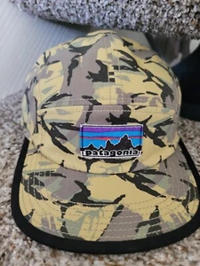 Patagonia Camo Retro Fitz Roy Label Tradesmith Hat Cap Adjustable 5 Panel 2015 - Picture 1 of 9