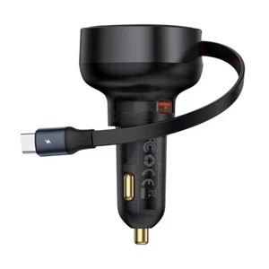 New Baseus Car Charger U+Type-C Retractable Cable 60W U+iP Retractable Cable 55W - Picture 1 of 7
