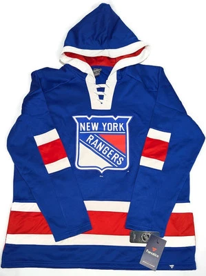 NHL New York Rangers hoodie men L old time jersey style mid weight polyester NWT - Image 1 of 4