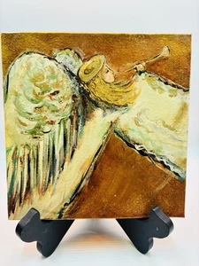 Gorgeous Hand Painted Angel Trivet Signed By Shannon Haas - Picture 1 of 8