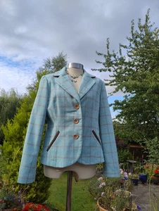 Joe Browns Pale Blue Check Fitted Jacket - Lined - Size 14 - Picture 1 of 13