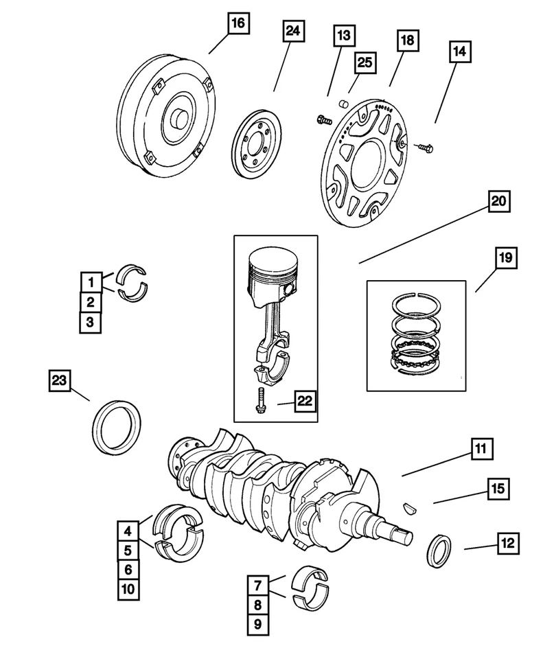 Genuine Mopar Complete Engine Piston Ring Set 4741401 - Imagem 1 de 1