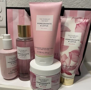 4 PCS VICTORIA'S SECRET POMEGRANATE & LOTUS BALANCE - MIST LOTION WASH & Oil - Picture 1 of 3