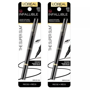 L’Oreal Paris Infallible The Super Slim Liquid Eyeliner Black – Lot of 2 - Picture 1 of 3