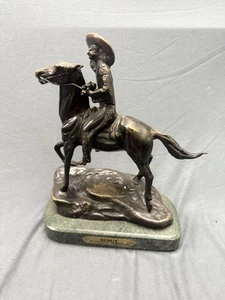 Frederic Remington Handmade Bronze Scout Sculpture - Western Decor Artwork LOOK - Picture 1 of 7
