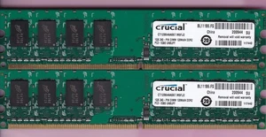 2GB 2x1GB PC2 5300 DDR2 CRUCIAL MICRON MEMORY KIT CT12864AA667.M8FJ2 GX280 GX620 - Picture 1 of 4