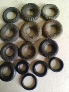 Model Car, Dinky Accessories. Rubber Tyres. Various Types And Sizes. 14 Job Lot - Picture 1 of 2