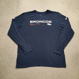 Nike Denver Broncos Shirt Men's XL Blue On Field Dri Fit Long Sleeve Tee NFL - Picture 1 of 8
