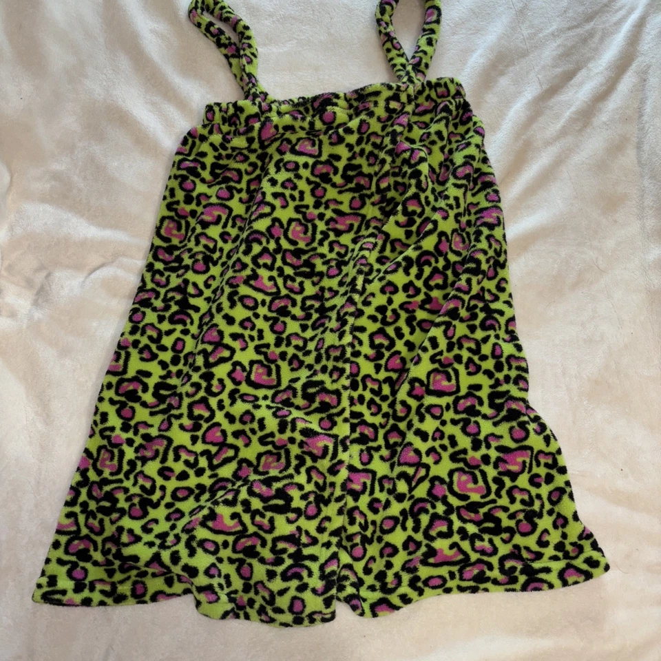 BOBBIE BROOKS SLEEPWARE LÃ NATAÇÃO CAPA ENVOLTÓRIO TAMANHO M/L estampa de leopardo limão - Imagem 1 de 4