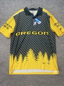 Oregon Ducks Polo Shirt SIze XL Extra Large FOCO NCAA Thematic Yellow Black NWT - Picture 1 of 15