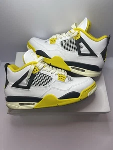 Wmns Air Jordan 4 Retro White/Coconut Milk Size 12 W / 10.5 M AQ9129-101 Yellow - Picture 1 of 5