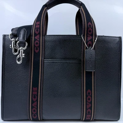 Sac fourre-tout COACH 2way Smith Business A4 en cuir noir authentique - Photo 1/4