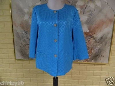 NWOT LAURA ASHLEY PETITE LARGE AQUA WITH SHINE. PATTERNED FABRIC  - Image 1 of 4