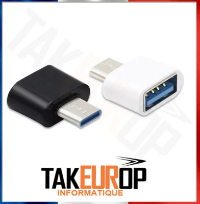 TAKEUROP Adaptateur USB-C 3.1 mâle type C vers USB OTG 3.0 A connecteur femelle