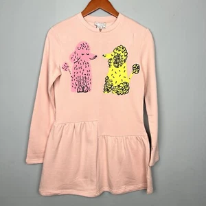 MWT Stella McCartney Girls Soft Fleece Dress Love Poddles Dog Print Size 12 Pink - Picture 1 of 11