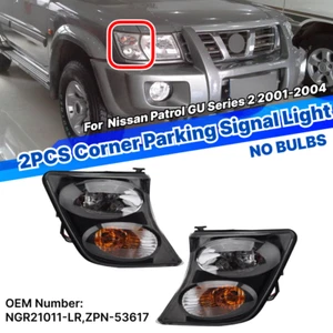 For Nissan Patrol GU Series 2 01-04 Pair Smoke Front Corner Light Lamp Indicator - Picture 1 of 5