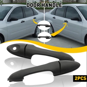 Door Handle For 2000-2007 Ford Focus Front Rear Left & Right Outer Smooth Black - Picture 1 of 55