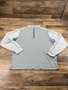 FootJoy Mens Large Quarter Zip Mid Layer Sweatshirt Tonal Gray Golf Logo - Picture 1 of 14