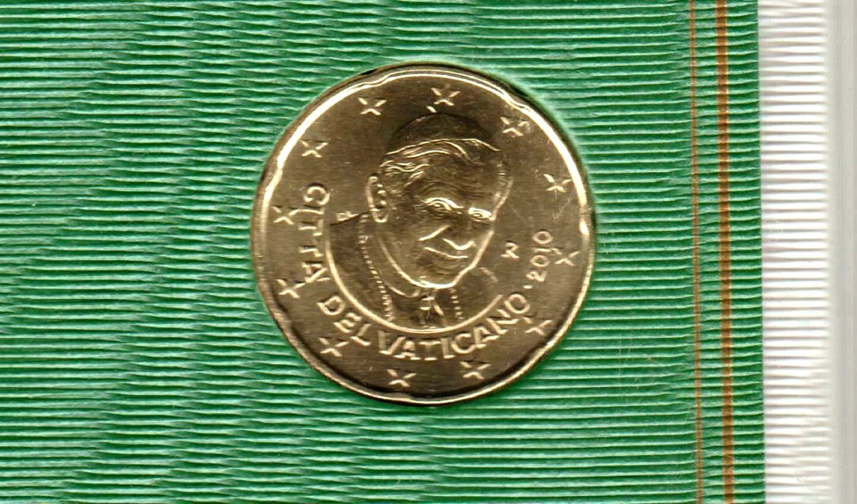 20 CENT OFFICIEL DU COFFRET VATICAN 2010 BENOIT XVI UNC-Neuve  - Photo 1/1