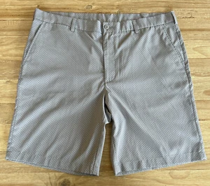 Pantalones Cortos de Golf PGA Tour Para Hombres Elastizados Gris Pálido Estampado Frente Plano Talla 40 - Imagen 1 de 4