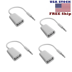 4pcs 3.5mm Male Audio AUX Jack USB 2.0 Type A Female OTG Converter Cable adapter - Picture 1 of 2