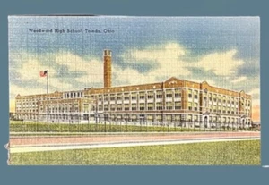 Toledo Ohio Postcard • Woodward High School • Divided Linen - Picture 1 of 2