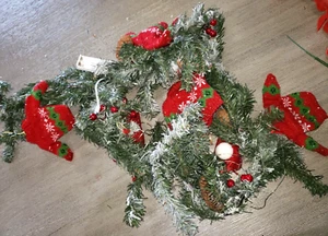 NAVIDAD ILUMINAR NIEVE ESMERILADA GUIRNALDA SUÉTERES EN ELLA PINO DECORACIÓN FLEXIBLE - Imagen 1 de 1