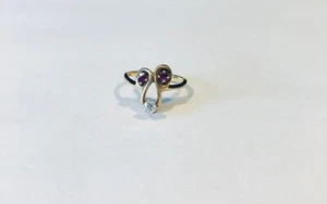 Vintage 14 Kt Gelbgold Rubin Diamant Ring, Ringgröße 5,25 - Bild 1 von 6