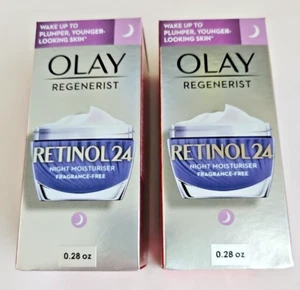 2 Pck Olay Regenerist Retinol 24 Night Face Moisturizer - 0.28oz FRAGRANCE FREE - Picture 1 of 6