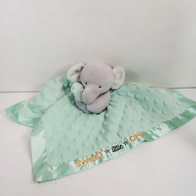Child of Mine Carters Green Mint SWEET LITTLE ONE Elephant Rattle Lovey - Image 1 of 4