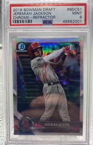 2018 Bowman Chrome Draft #BDC51 Jeremiah Jackson Refractor PSA 9 Mint