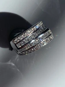 14 kt Weißgold und natürlicher Diamant Double Bypass Ring - Bild 1 von 7