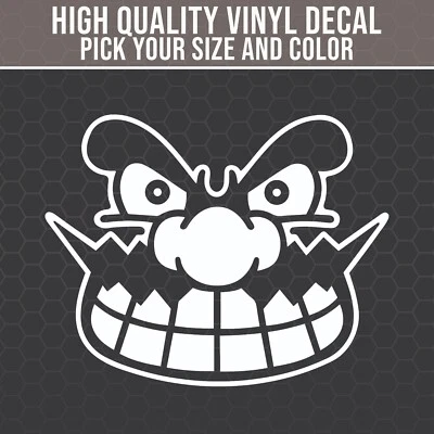 Calcomanía Wario para coche, calcomanía de juego, pegatina de Super Mario, calcomanía facial Wario, jugador Foto 1 de 4