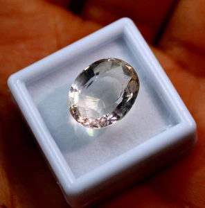 Topazio Imperiale Naturale 12,20 Cts Non Trattato 15,5mmx12,3mm Taglio Ovale Pietra Preziosa Sciolta - Foto 1 di 13