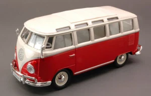 Maisto VW T2 VAN SAMBA 1962 RED W/WHITE ROOF 1:25 - Imagen 1 de 1