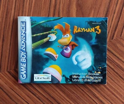 Rayman 3 Manual Nintendo Game Boy Advance Inglese Spagnolo Italiano GBA - Immagine 1 di 2