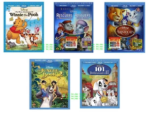 Disney 6 MOVIE BLURAY LOT Winnie the Pooh Jungle Book Aristocats $9 each NEW - Picture 1 of 1