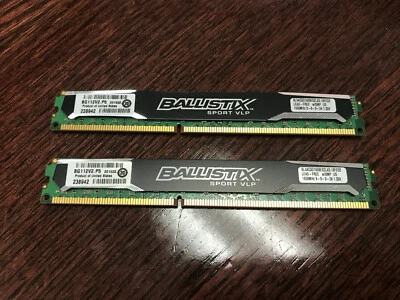 BALLISTIX SPORT VLP 8GB 4GBx2 1600MHZ DDR3 BLS4G3D1609ES2LX0.16FKR DIMM 1.35V - Image 1 of 2