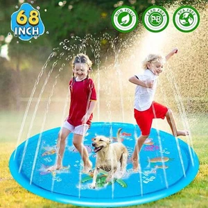 68'' Sprinkler Splash Pad Kids Summer Water Spray Play Mat Garden Water Toy - Picture 1 of 8