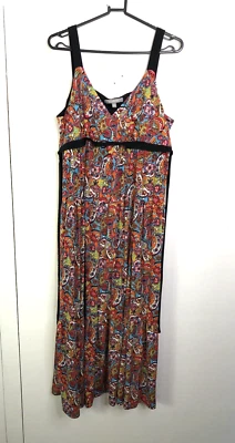 Vestido Colección Ny Para Mujer XL Babydoll Cintura Imperio Colorido Años 70 Cachemira En Niveles Foto 1 de 4